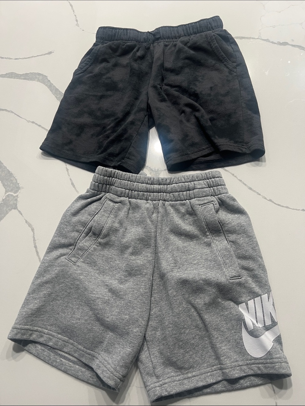 Nike Kids Black and Gray Fleece Shorts Duo
